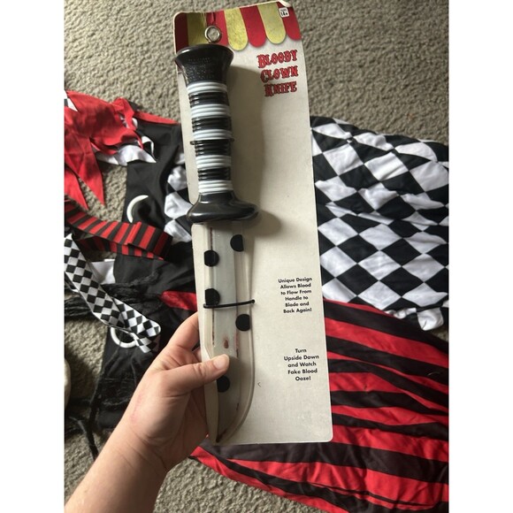 Adult XL Spirit Halloween TWISTED CLOWN Costume W/ Mask & Accessories - Picture 5 of 8